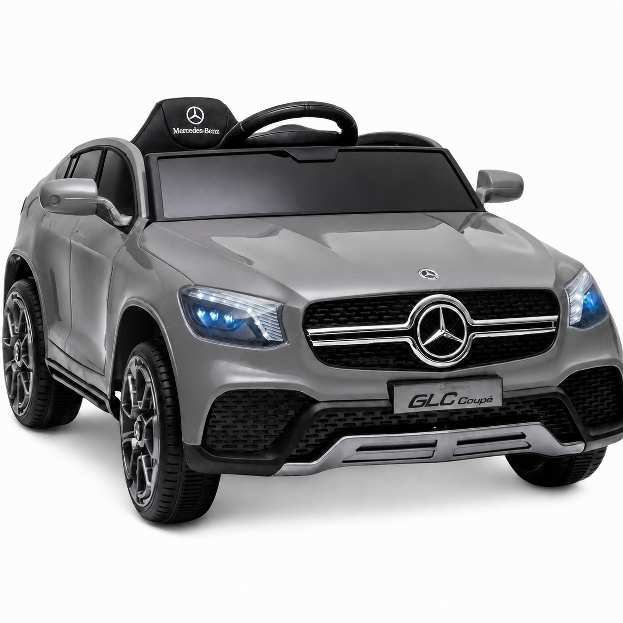 Coche Eléctrico para Niños MERCEDES GLC coupé BATERÍA DE LITIO 12v 4x4 Gris c/ RUEDAS DE GOMA & ASIENTO DE PIEL