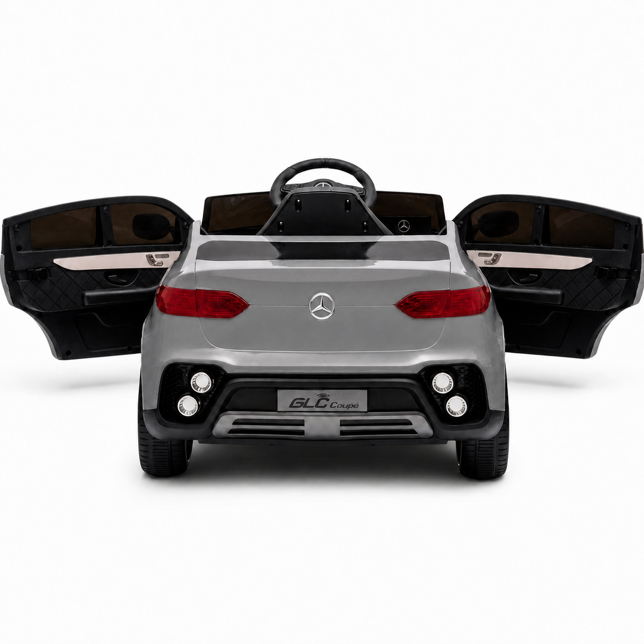 Coche Eléctrico para Niños MERCEDES GLC coupé BATERÍA DE LITIO 12v 4x4 Gris c/ RUEDAS DE GOMA & ASIENTO DE PIEL