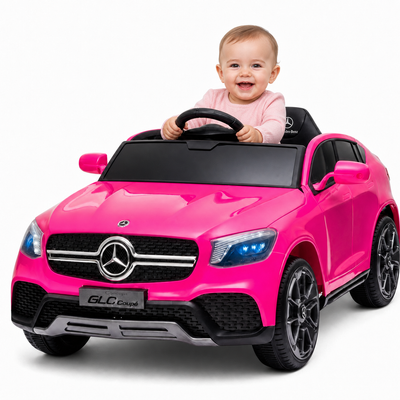 Coche Eléctrico para Niños MERCEDES GLC coupé BATERÍA DE LITIO 12v 4x4 Rosa c/ RUEDAS DE GOMA & ASIENTO DE PIEL