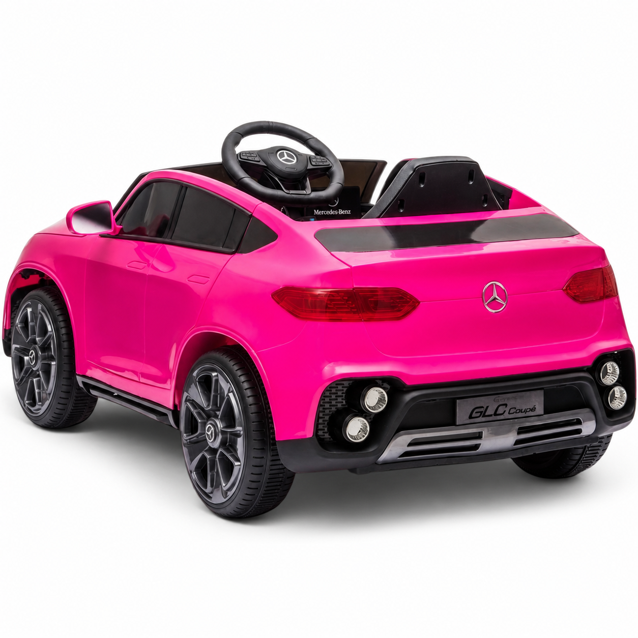 Coche Eléctrico para Niños MERCEDES GLC coupé BATERÍA DE LITIO 12v 4x4 Rosa c/ RUEDAS DE GOMA & ASIENTO DE PIEL