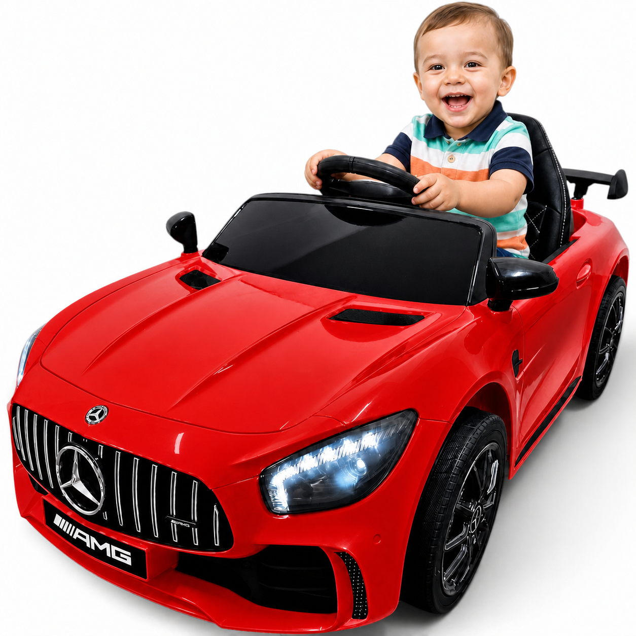 Coche Eléctrico para Niños MERCEDES GTR MINI 12v BATERÍA DE LITIO Rojo c/ RUEDAS DE GOMA & ASIENTO DE PIEL