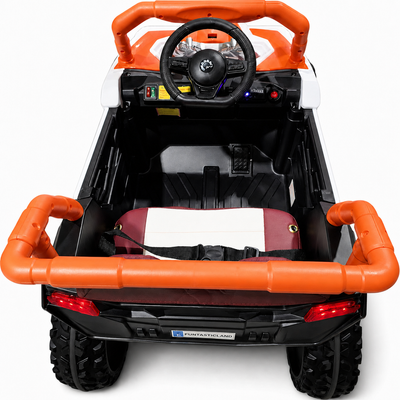 Carro Elétrico para Criança BUGGY XSPEED 12v Laranja c/ RODAS DE BORRACHA & ASSENTO EM PELE