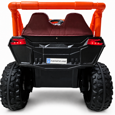 Carro Elétrico para Criança BUGGY XSPEED 12v Laranja c/ RODAS DE BORRACHA & ASSENTO EM PELE