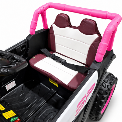 Carro Elétrico para Criança BUGGY XSPEED 12v Rosa c/ RODAS DE BORRACHA & ASSENTO EM PELE