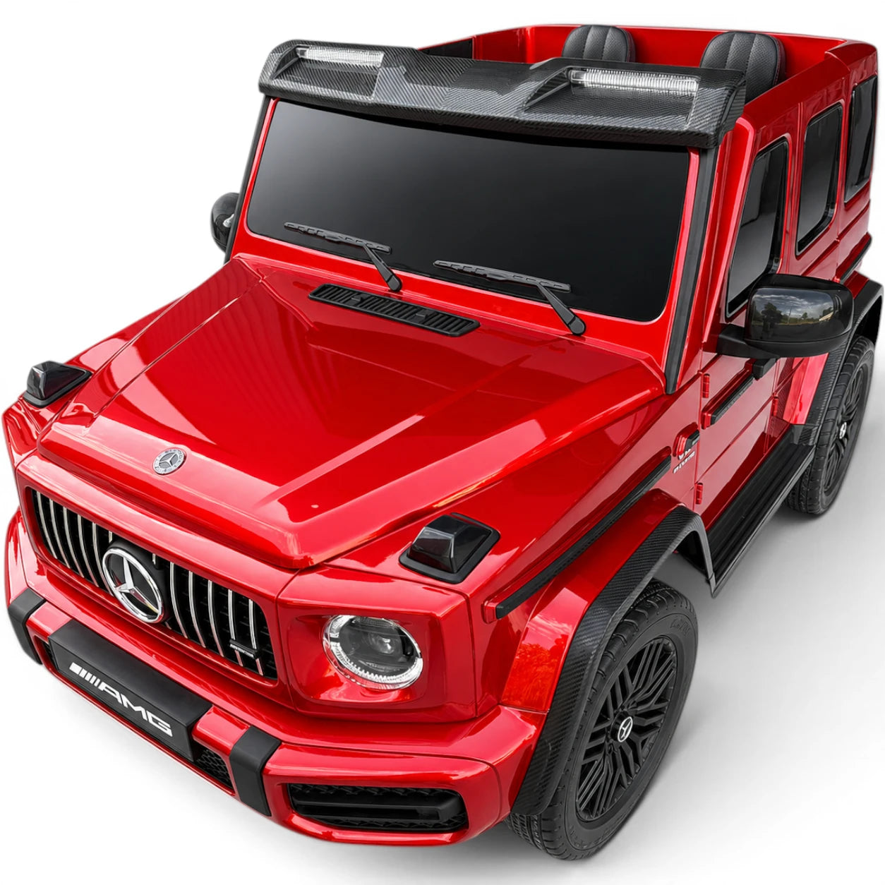 Carro Elétrico para Criança MERCEDES G63 AMG XXL Vermelho Metalizado 24v MP4 4x4 c/ RODAS DE BORRACHA & ASSENTO EM PELE