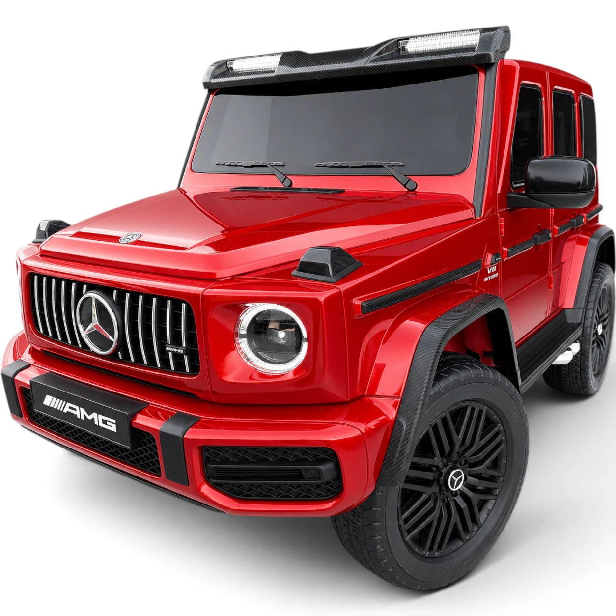 Carro Elétrico para Criança MERCEDES G63 AMG XXL Vermelho Metalizado 24v MP4 4x4 c/ RODAS DE BORRACHA & ASSENTO EM PELE