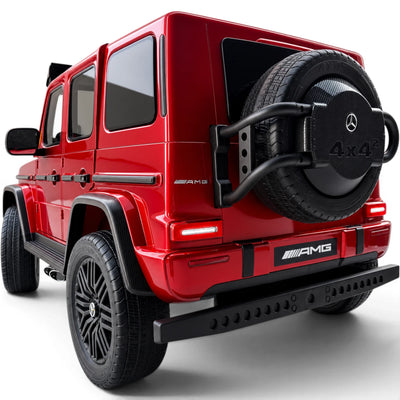 Carro Elétrico para Criança MERCEDES G63 AMG XXL Vermelho Metalizado 24v MP4 4x4 c/ RODAS DE BORRACHA & ASSENTO EM PELE