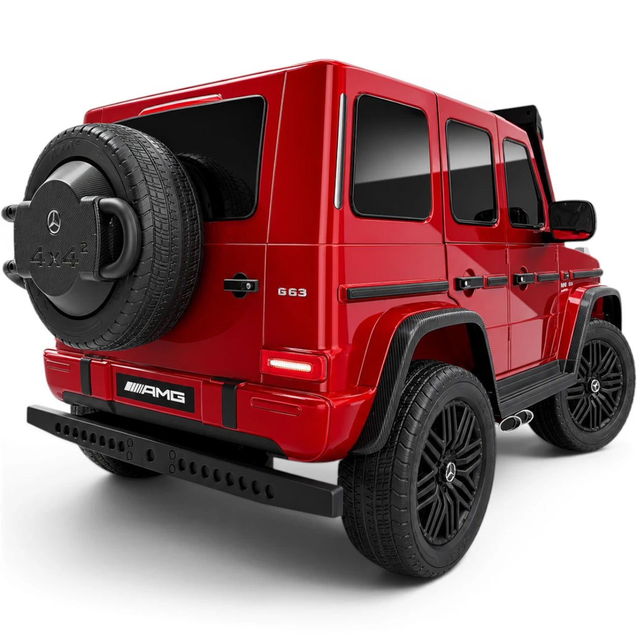 Carro Elétrico para Criança MERCEDES G63 AMG XXL Vermelho Metalizado 24v MP4 4x4 c/ RODAS DE BORRACHA & ASSENTO EM PELE