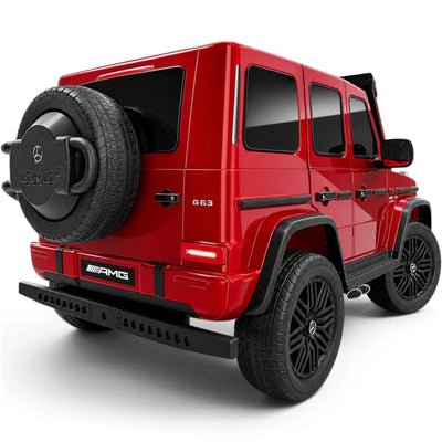 Carro Elétrico para Criança MERCEDES G63 AMG XXL Vermelho Metalizado 24v MP4 4x4 c/ RODAS DE BORRACHA & ASSENTO EM PELE