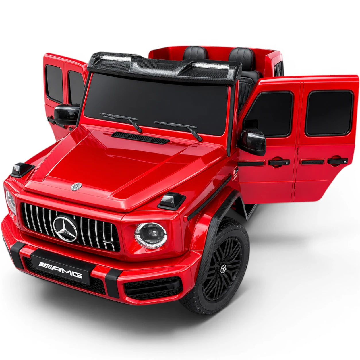 Carro Elétrico para Criança MERCEDES G63 AMG XXL Vermelho Metalizado 24v MP4 4x4 c/ RODAS DE BORRACHA & ASSENTO EM PELE