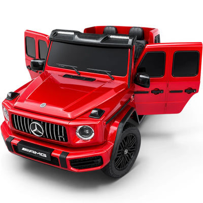 Carro Elétrico para Criança MERCEDES G63 AMG XXL Vermelho Metalizado 24v MP4 4x4 c/ RODAS DE BORRACHA & ASSENTO EM PELE