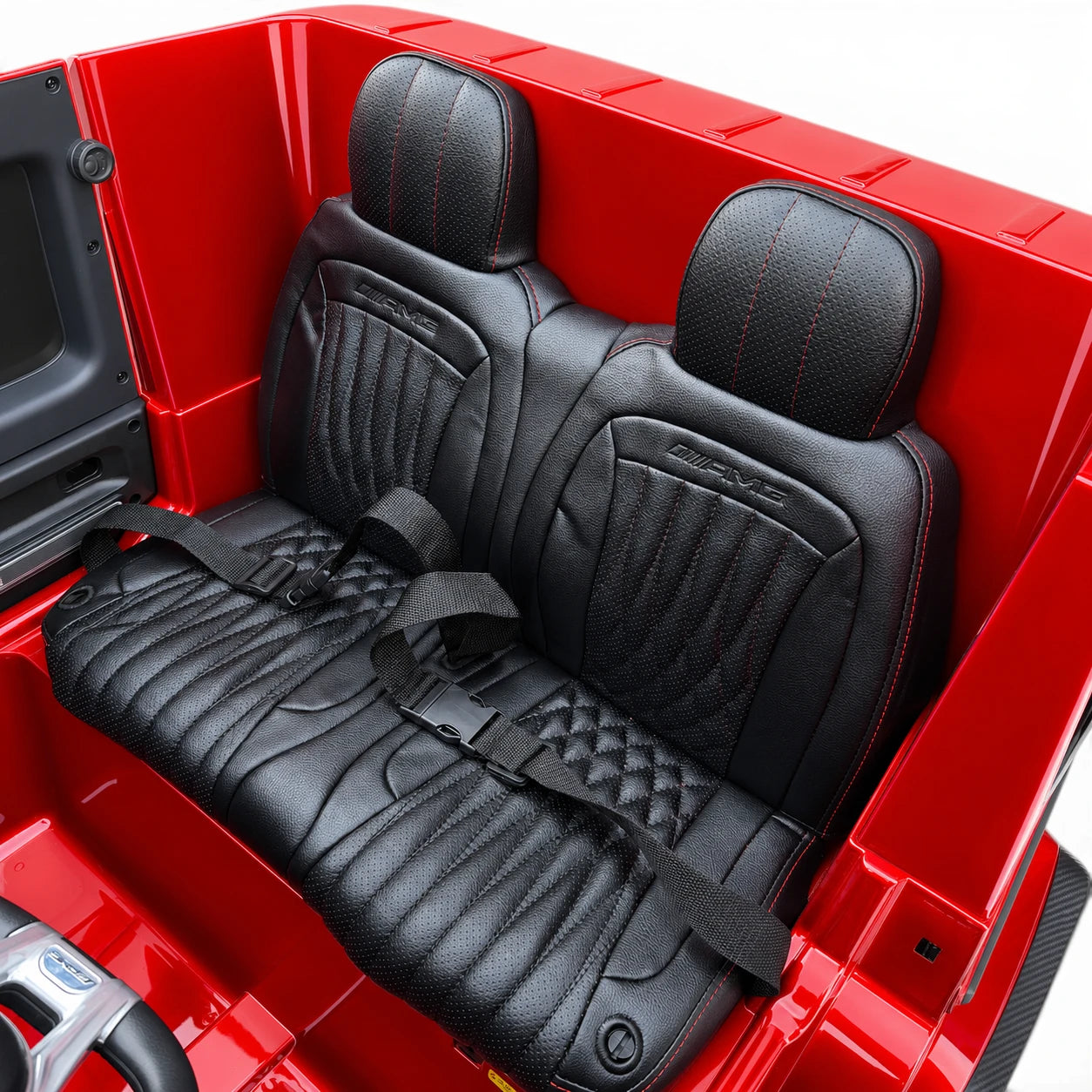 Carro Elétrico para Criança MERCEDES G63 AMG XXL Vermelho Metalizado 24v MP4 4x4 c/ RODAS DE BORRACHA & ASSENTO EM PELE