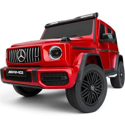 Carro Elétrico para Criança MERCEDES G63 AMG XXL Vermelho Metalizado 24v MP4 4x4 c/ RODAS DE BORRACHA & ASSENTO EM PELE