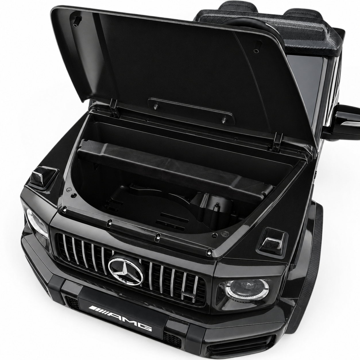 Carro Elétrico para Criança MERCEDES G63 AMG XXL Preto Metalizado 24v MP4 4x4 c/ RODAS DE BORRACHA & ASSENTO EM PELE