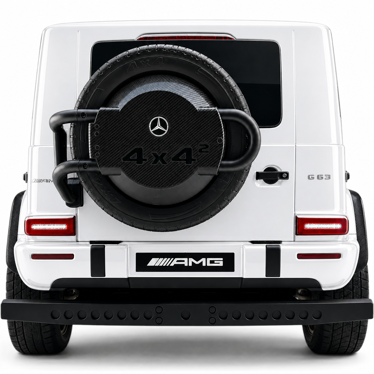 Carro Elétrico para Criança MERCEDES G63 AMG XXL Branco 24v MP4 4x4 c/ RODAS DE BORRACHA & ASSENTO EM PELE