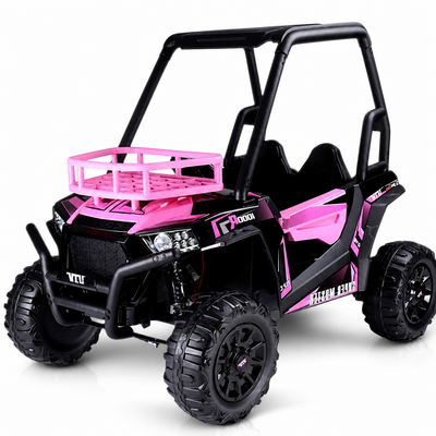 Carro Elétrico para Criança BUGGY SUPER MONSTER 24v Rosa c/ RODAS DE BORRACHA & ASSENTO EM PELE