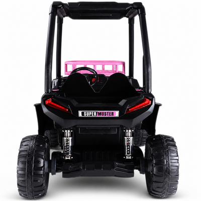 Carro Elétrico para Criança BUGGY SUPER MONSTER 24v Rosa c/ RODAS DE BORRACHA & ASSENTO EM PELE
