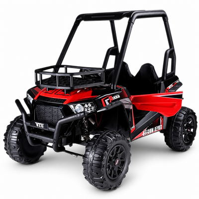 Carro Elétrico para Criança BUGGY SUPER MONSTER 24v Vermelho c/ RODAS DE BORRACHA & ASSENTO EM PELE