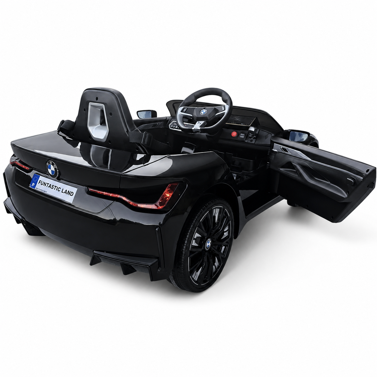 Coche Eléctrico para Niños BMW I4 12v BATERÍA DE LITIO Negro c/ RUEDAS DE GOMA & ASIENTO DE PIEL
