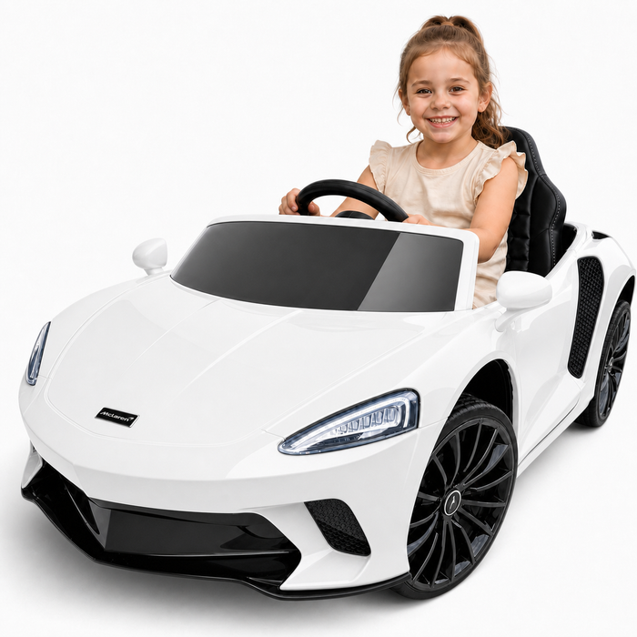 Coche Eléctrico para Niños MCLAREN GT 12v Blanco con RUEDAS DE GOMA y ASIENTO DE PIEL ECOLÓGICA