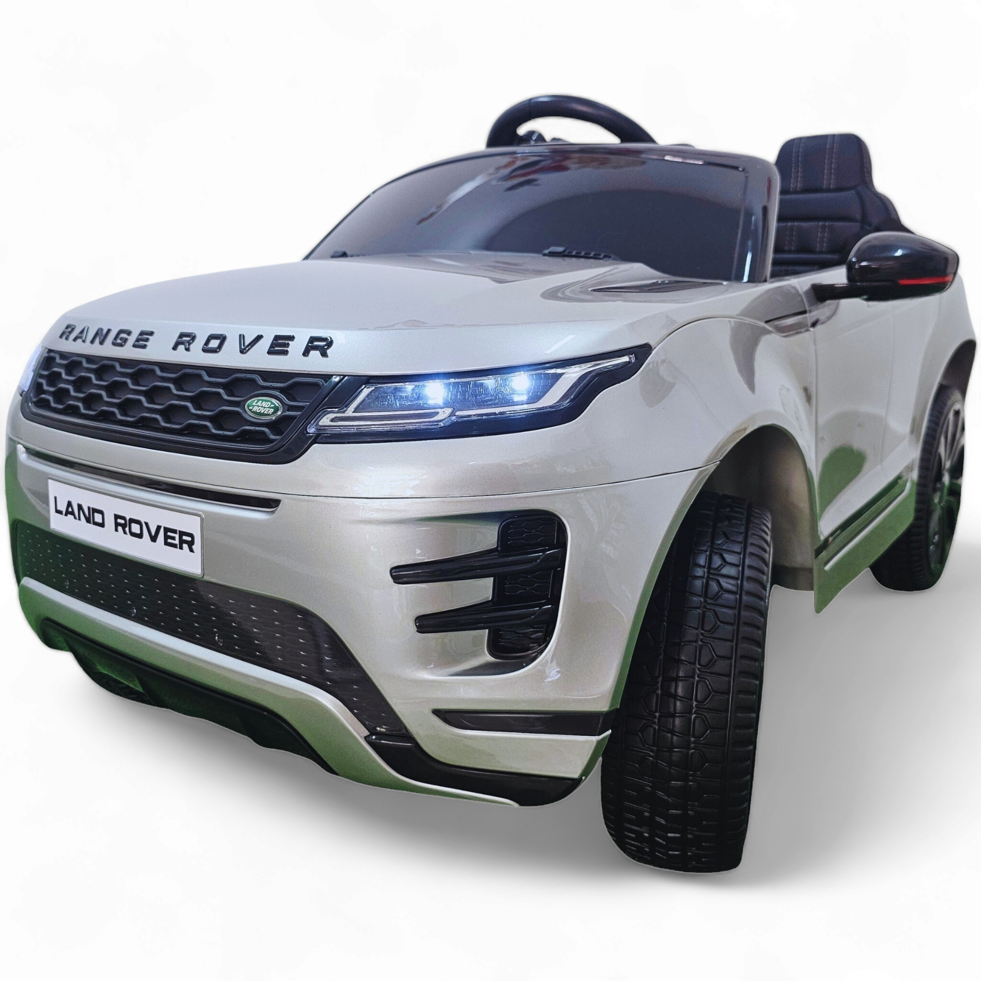 Coche Eléctrico para Niños RANGE ROVER EVOQUE 12v Gris Metalizado c/ RUEDAS DE GOMA & ASIENTO DE PIEL