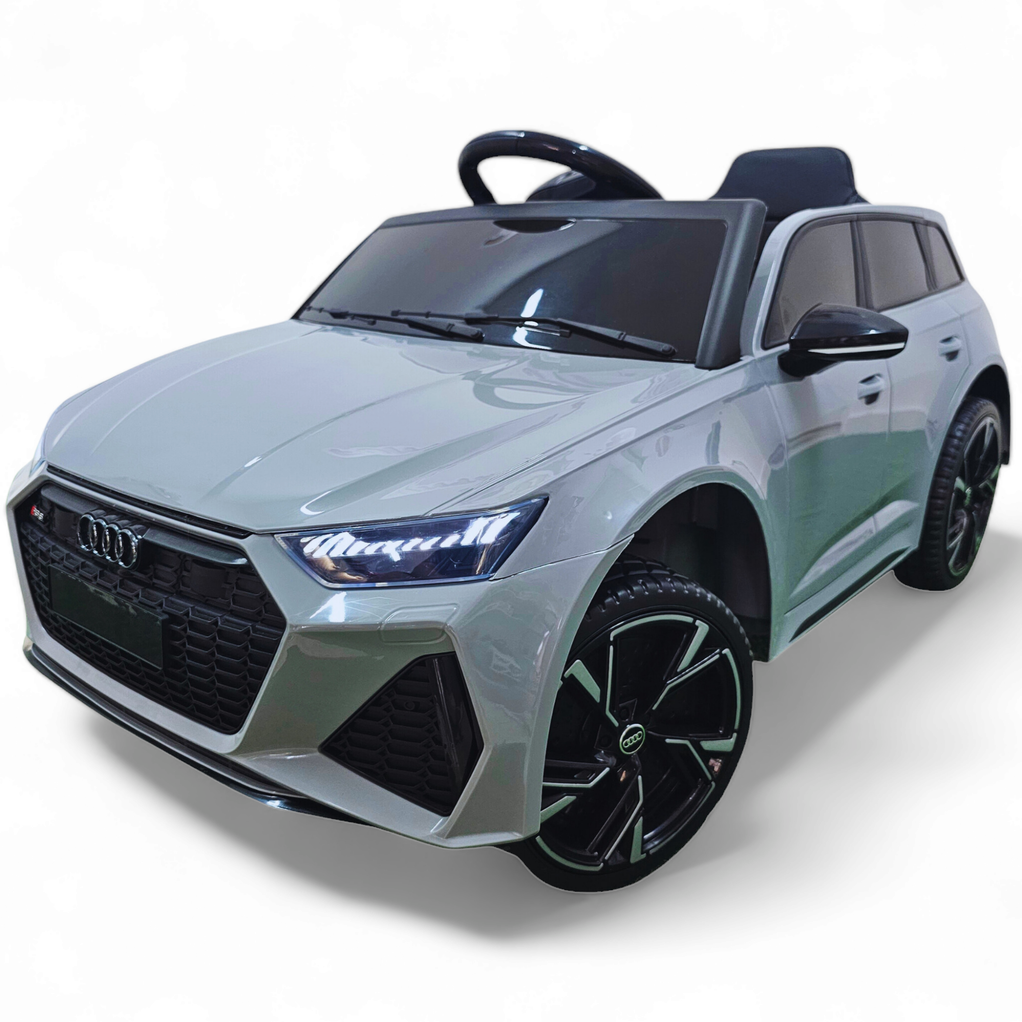 Coche Eléctrico para Niños AUDI RS6 12v Gris c/ RUEDAS DE GOMA & ASIENTO DE PIEL