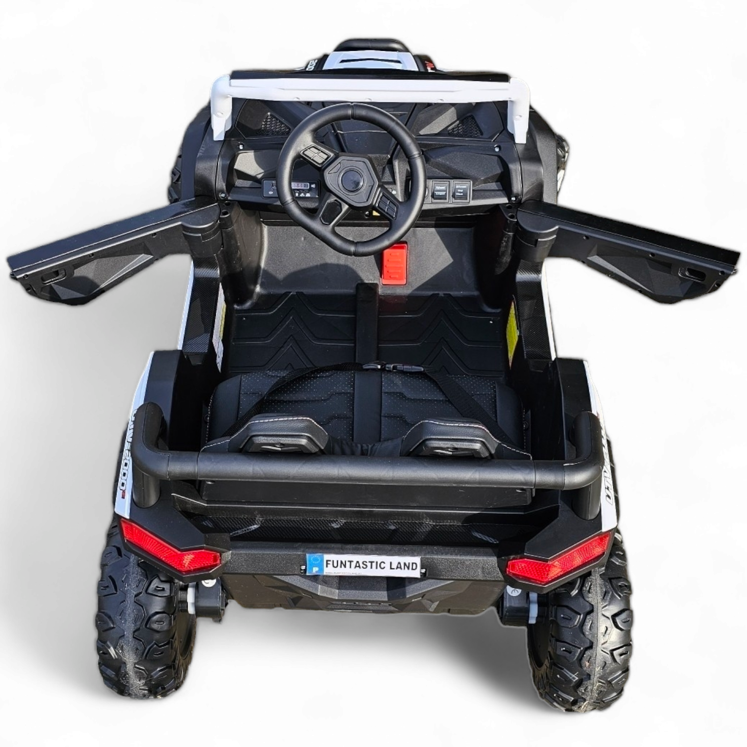 Coche Eléctrico para Niños BEACH BUGGY 4x4 24v Blanco c/ RUEDAS DE GOMA & ASIENTO DE PIEL