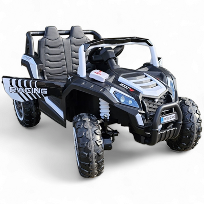 Coche Eléctrico para Niños BEACH BUGGY 4x4 24v Blanco c/ RUEDAS DE GOMA & ASIENTO DE PIEL