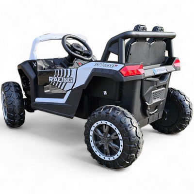 Coche Eléctrico para Niños BEACH BUGGY 4x4 24v Blanco c/ RUEDAS DE GOMA & ASIENTO DE PIEL