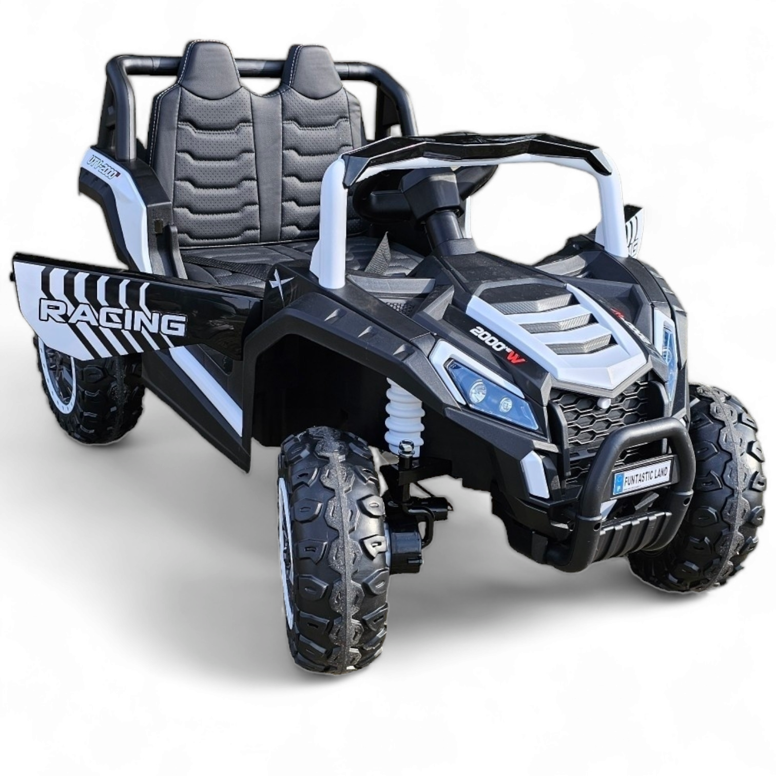 Coche Eléctrico para Niños BEACH BUGGY 4x4 24v Blanco c/ RUEDAS DE GOMA & ASIENTO DE PIEL