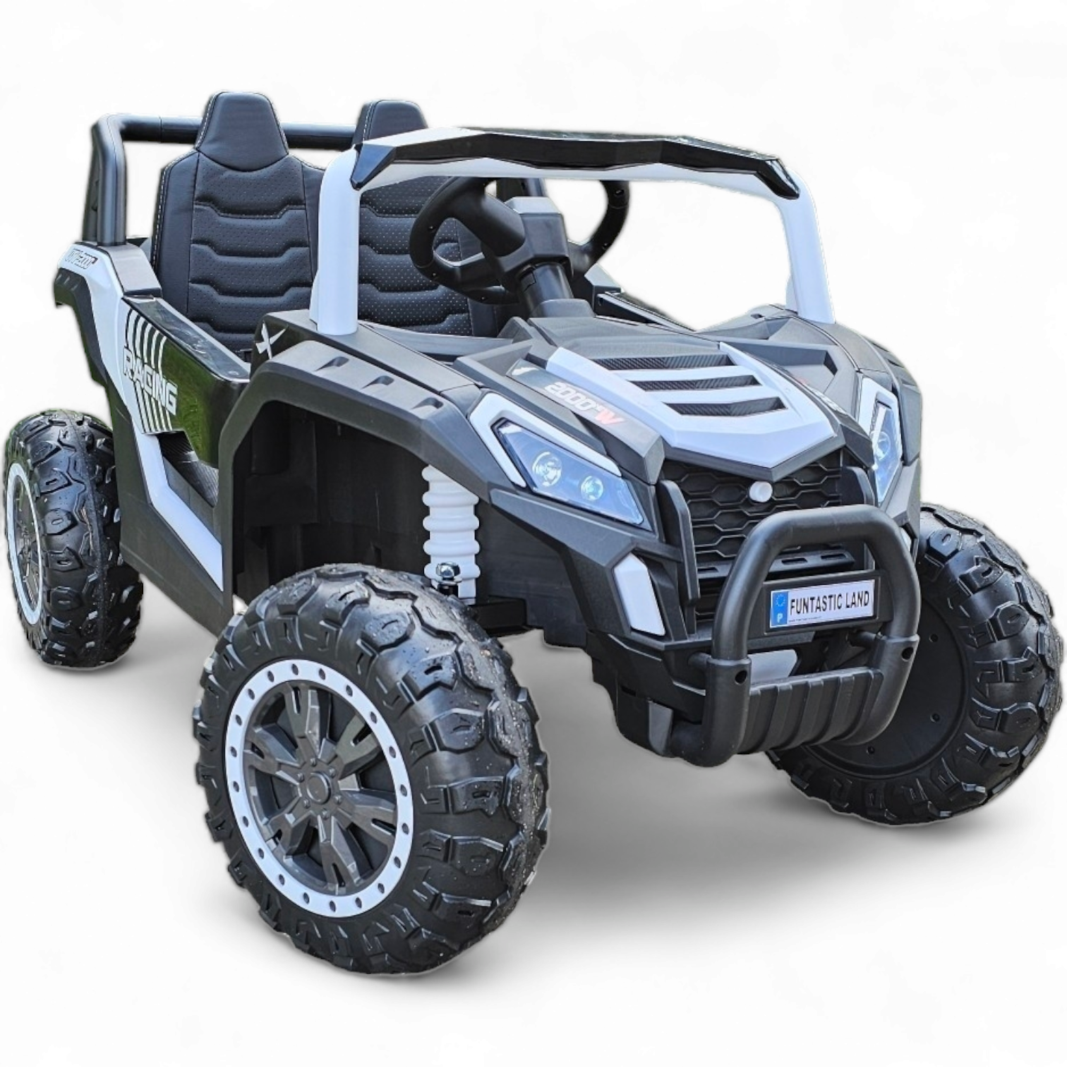 Coche Eléctrico para Niños BEACH BUGGY 4x4 24v Blanco c/ RUEDAS DE GOMA & ASIENTO DE PIEL