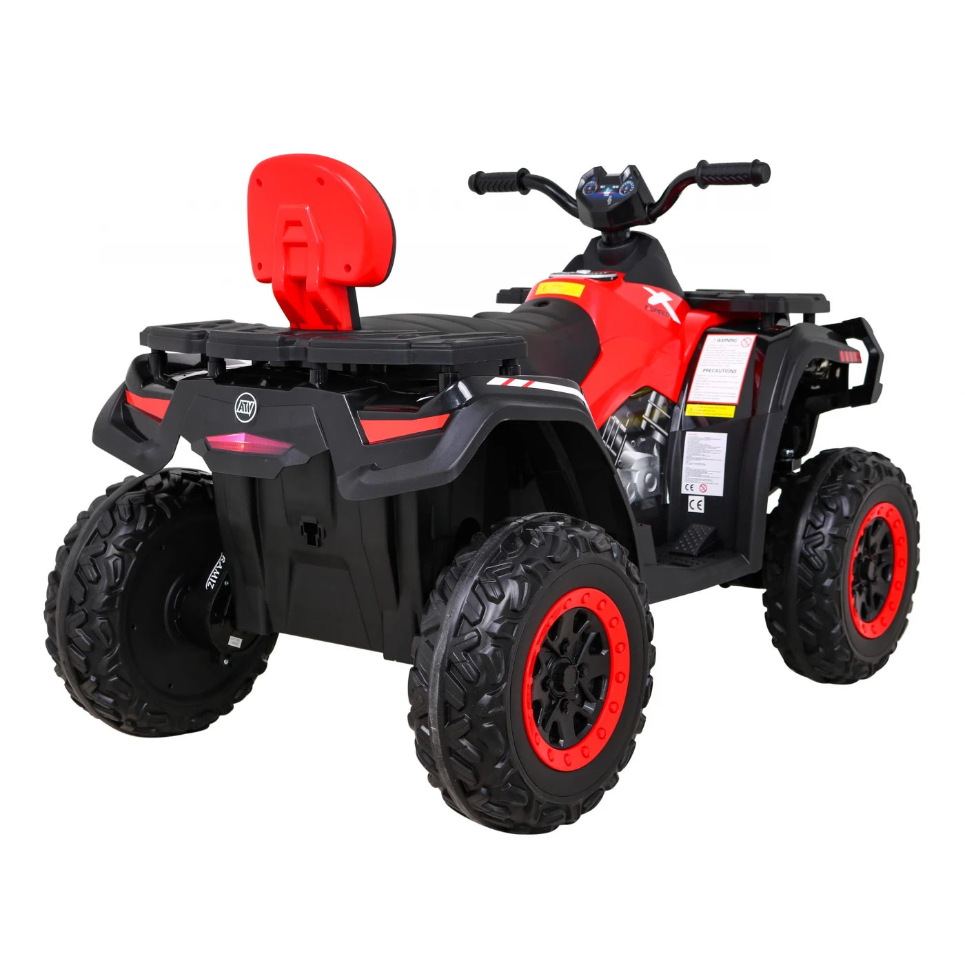 Moto Eléctrica para Niños QUAD XT 4x4 24v Roja c/ RUEDAS DE GOMA & ASIENTO DE PIEL