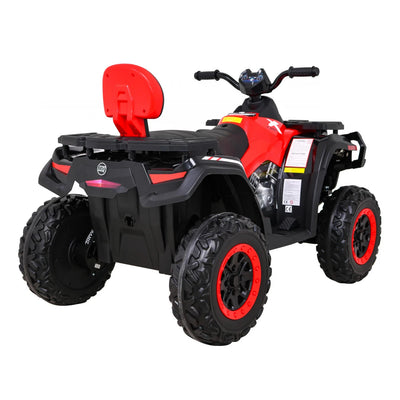 Moto Eléctrica para Niños QUAD XT 4x4 24v Roja c/ RUEDAS DE GOMA & ASIENTO DE PIEL