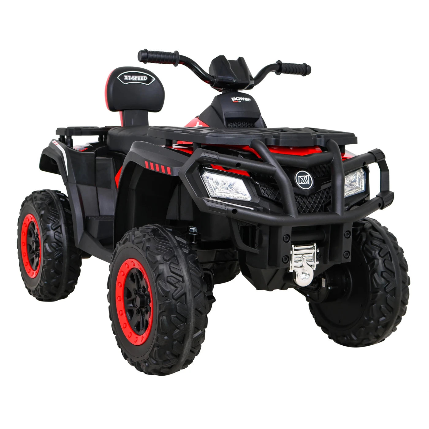 Moto Eléctrica para Niños QUAD XT 4x4 24v Roja c/ RUEDAS DE GOMA & ASIENTO DE PIEL