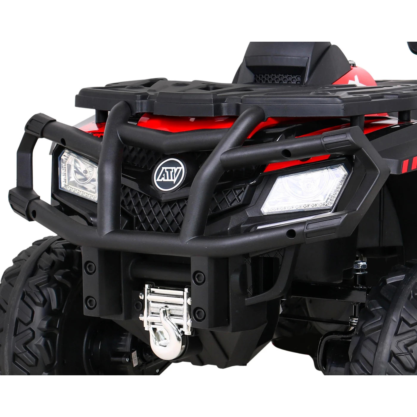 Moto Eléctrica para Niños QUAD XT 4x4 24v Roja c/ RUEDAS DE GOMA & ASIENTO DE PIEL