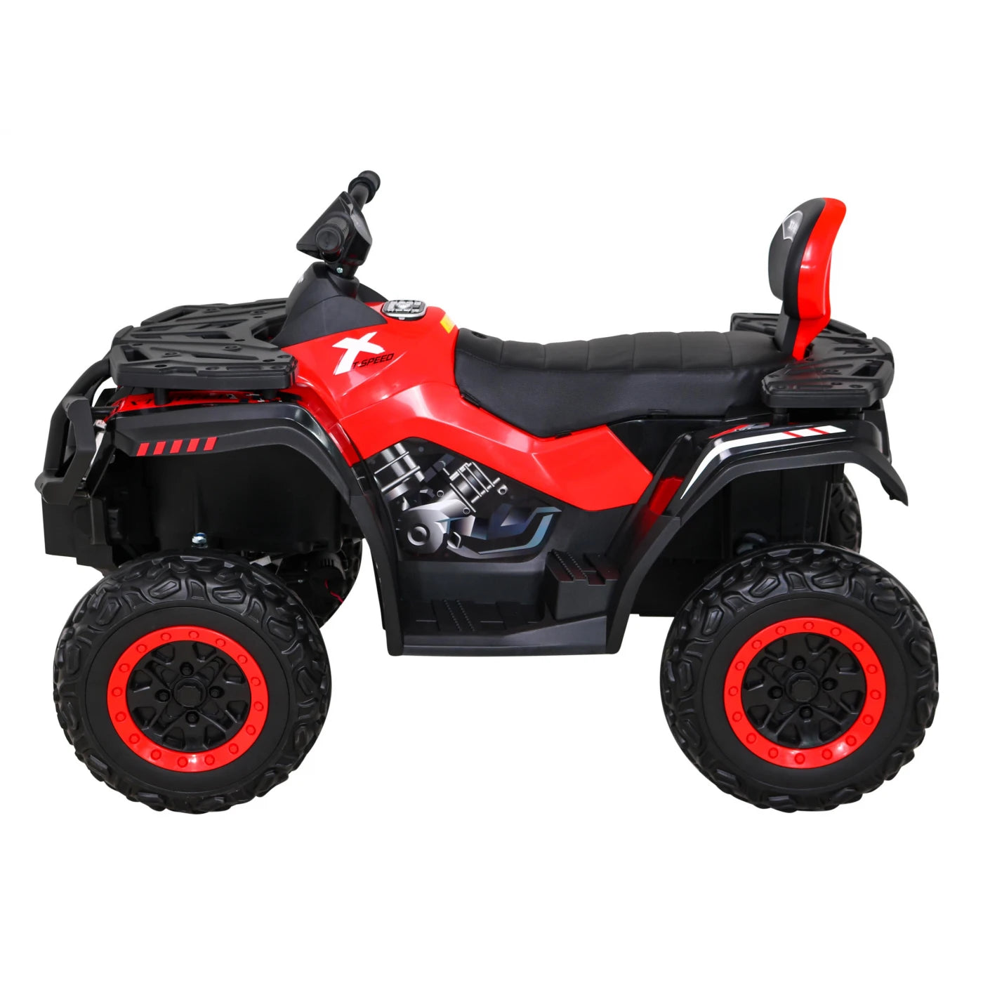 Moto Eléctrica para Niños QUAD XT 4x4 24v Roja c/ RUEDAS DE GOMA & ASIENTO DE PIEL