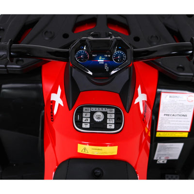 Moto Eléctrica para Niños QUAD XT 4x4 24v Roja c/ RUEDAS DE GOMA & ASIENTO DE PIEL