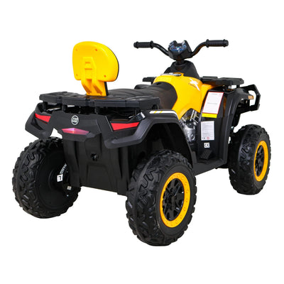 Moto Eléctrica para Niño QUAD XT 4x4 24v Amarilla c/ RODAS DE BORRACHA & ASIENTO EN PELE