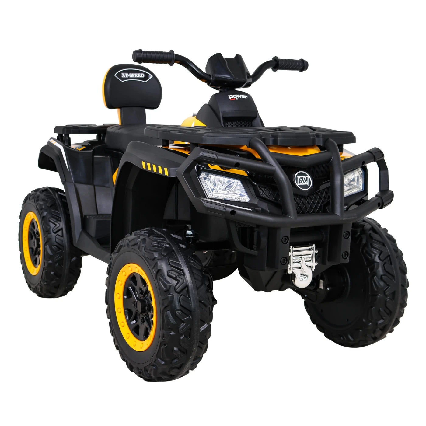 Moto Eléctrica para Niño QUAD XT 4x4 24v Amarilla c/ RODAS DE BORRACHA & ASIENTO EN PELE