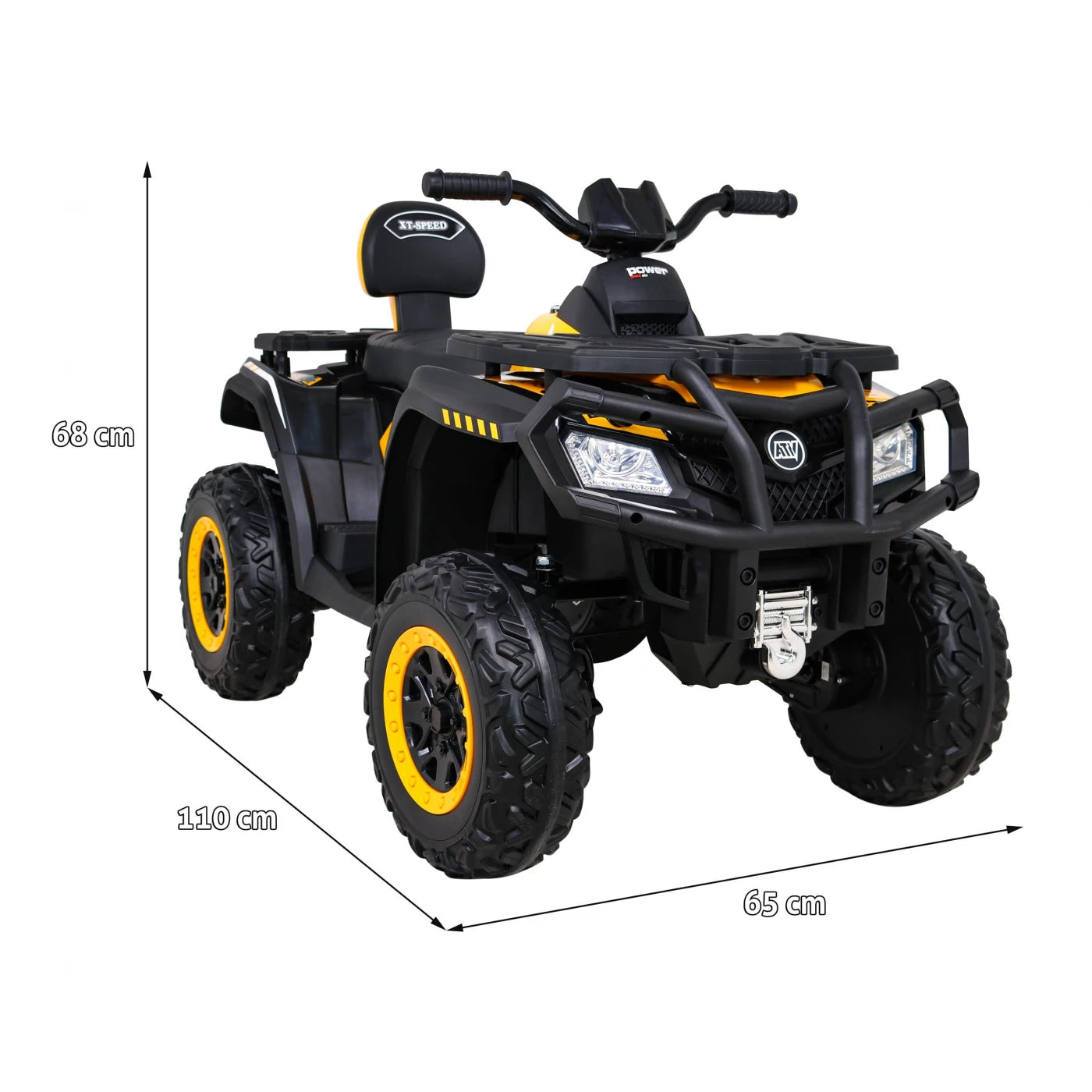 Moto Eléctrica para Niño QUAD XT 4x4 24v Amarilla c/ RODAS DE BORRACHA & ASIENTO EN PELE
