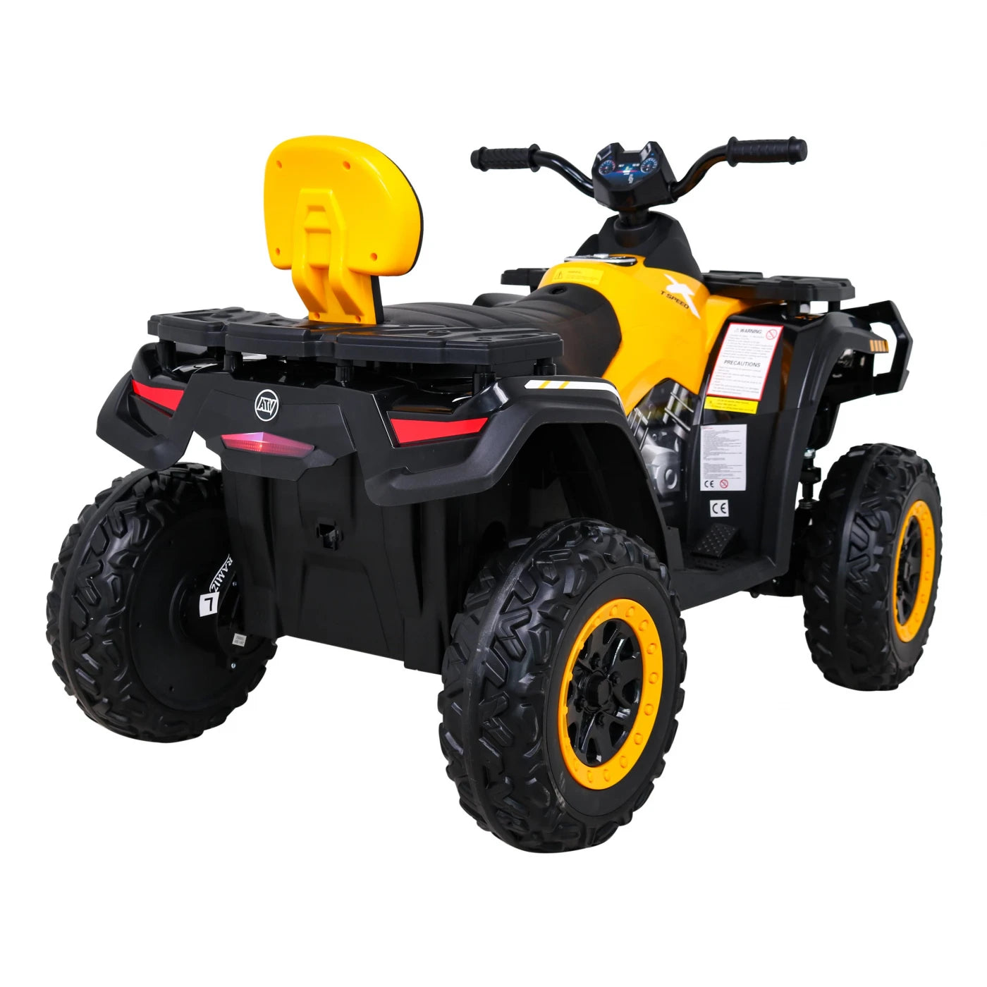 Moto Eléctrica para Niño QUAD XT 4x4 24v Amarilla c/ RODAS DE BORRACHA & ASIENTO EN PELE