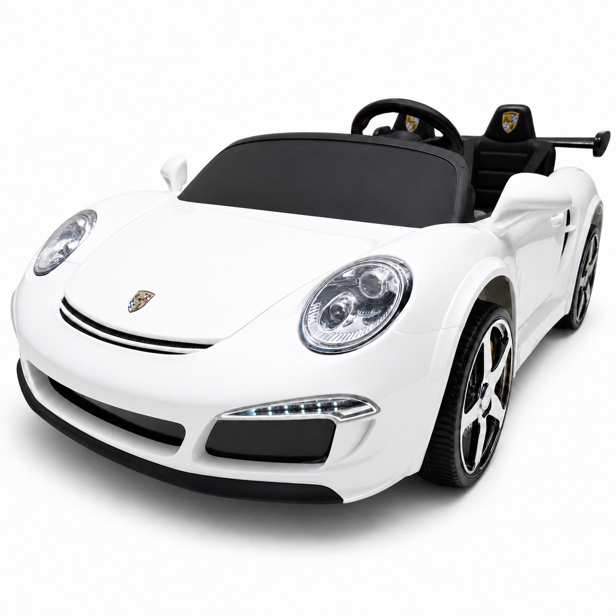 Carro Elétrico para Criança RUF CTT Branco 4x4 24v c/ RODAS DE BORRACHA & ASSENTO EM PELE