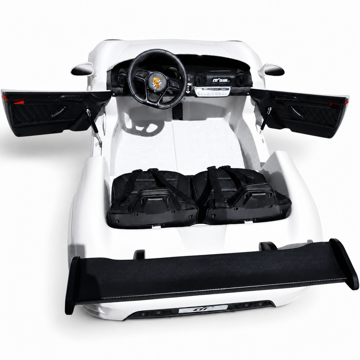 Carro Elétrico para Criança RUF CTT Branco 4x4 24v c/ RODAS DE BORRACHA & ASSENTO EM PELE