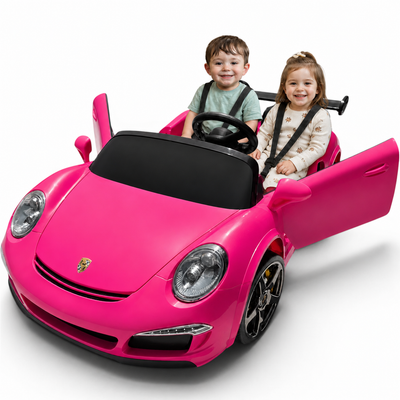 Carro Elétrico para Criança RUF CTT Rosa 4x4 24v c/ RODAS DE BORRACHA & ASSENTO EM PELE