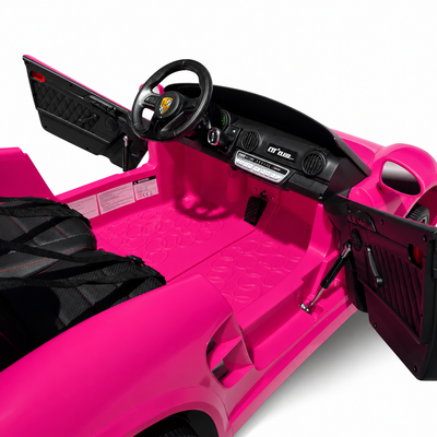 Carro Elétrico para Criança RUF CTT Rosa 4x4 24v c/ RODAS DE BORRACHA & ASSENTO EM PELE