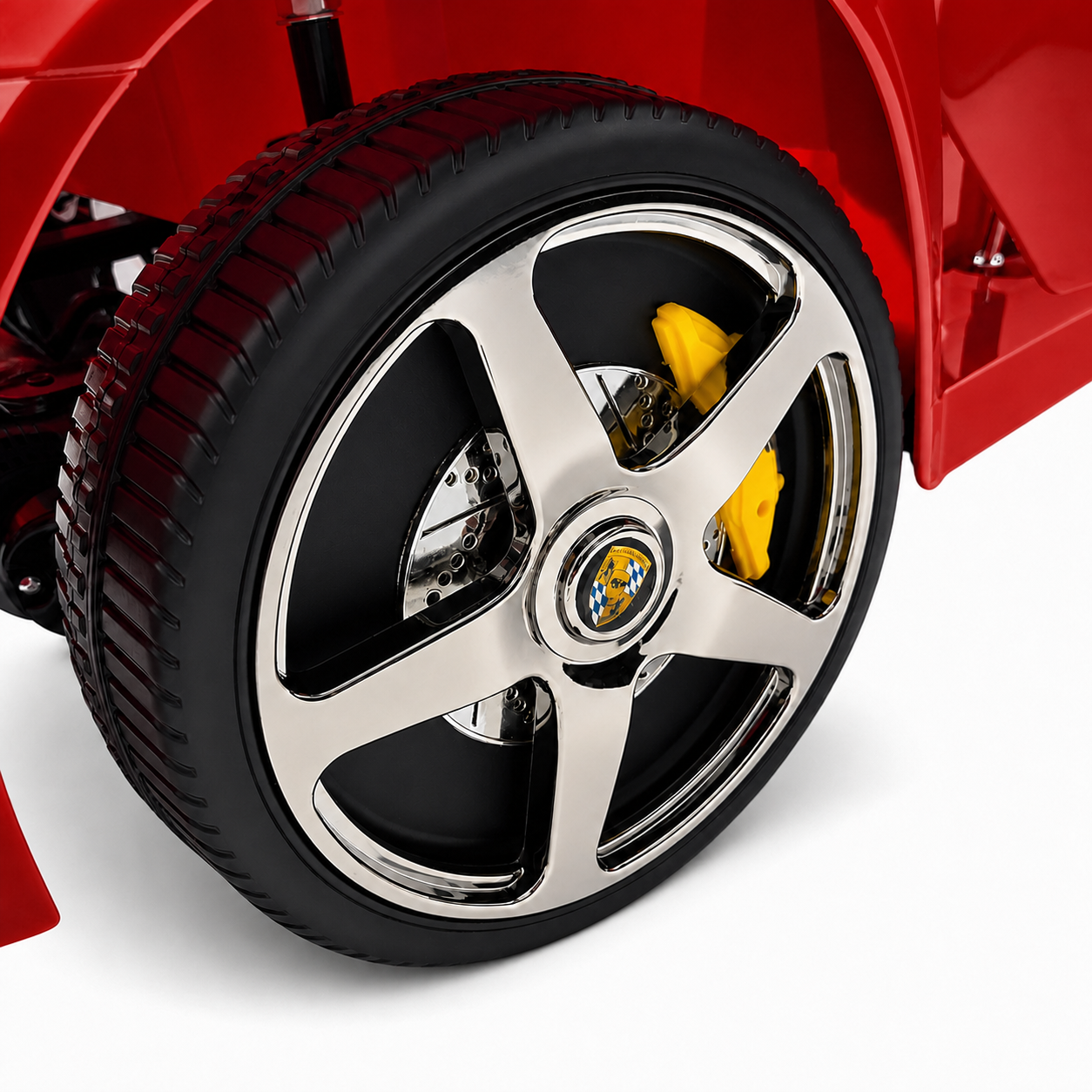 Carro Elétrico para Criança RUF CTT Vermelho 4x4 24v c/ RODAS DE BORRACHA & ASSENTO EM PELE