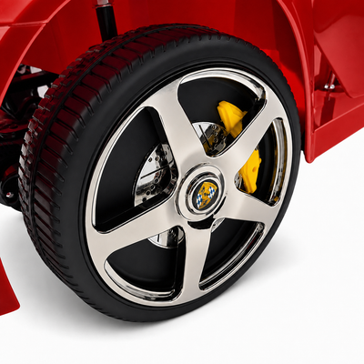 Carro Elétrico para Criança RUF CTT Vermelho 4x4 24v c/ RODAS DE BORRACHA & ASSENTO EM PELE