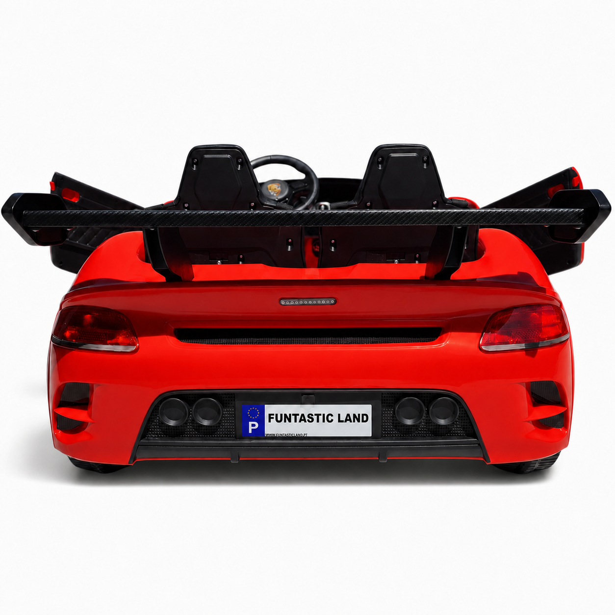 Carro Elétrico para Criança RUF CTT Vermelho 4x4 24v c/ RODAS DE BORRACHA & ASSENTO EM PELE