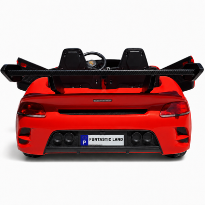 Carro Elétrico para Criança RUF CTT Vermelho 4x4 24v c/ RODAS DE BORRACHA & ASSENTO EM PELE