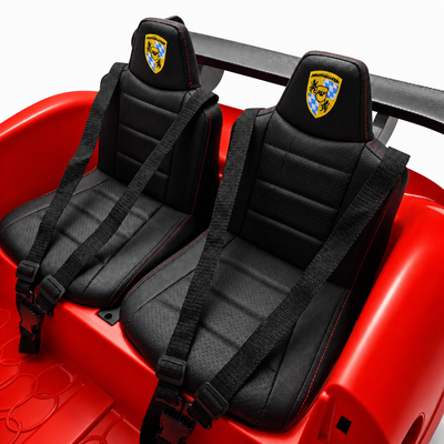 Carro Elétrico para Criança RUF CTT Vermelho 4x4 24v c/ RODAS DE BORRACHA & ASSENTO EM PELE